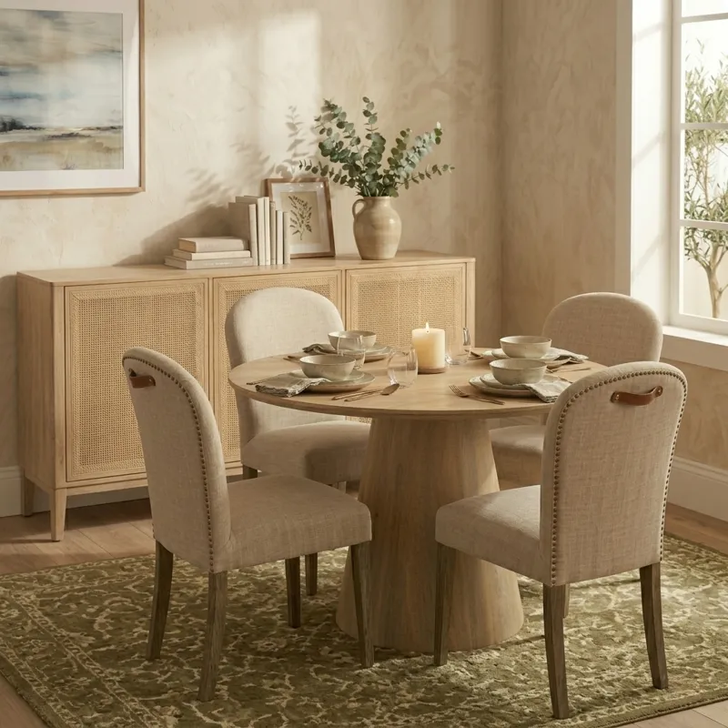 Upholstered Seating Jessie 18" Dining Chair in Beige Linen