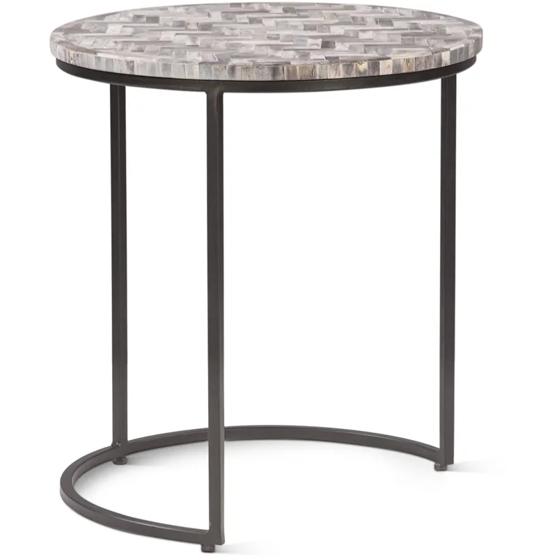Calico 20" Nesting Tables in Chevron Pattern, Set 2