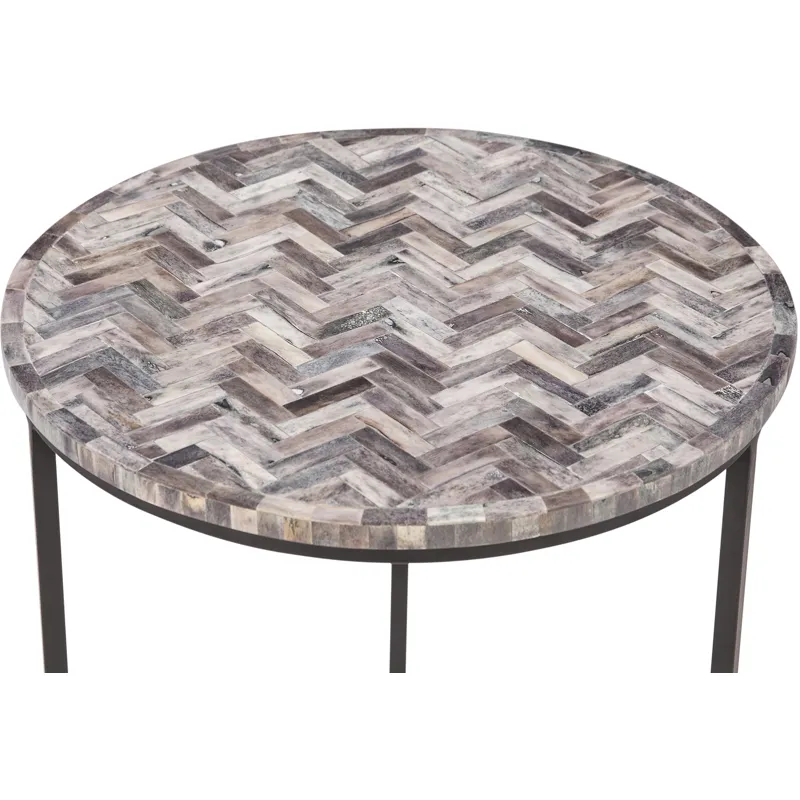 Calico 20" Nesting Tables in Chevron Pattern, Set 2