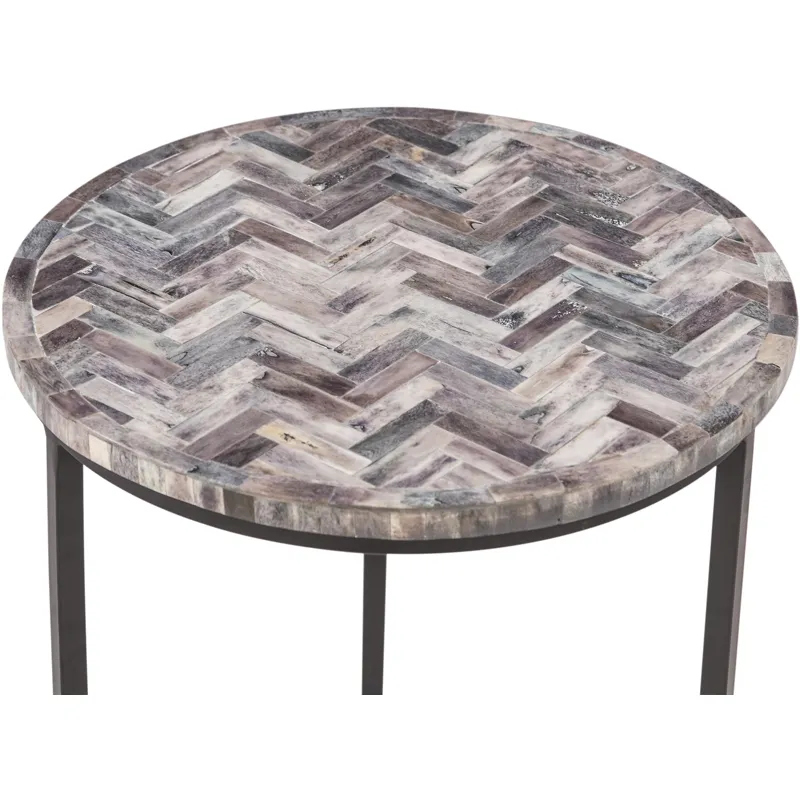 Calico 20" Nesting Tables in Chevron Pattern, Set 2