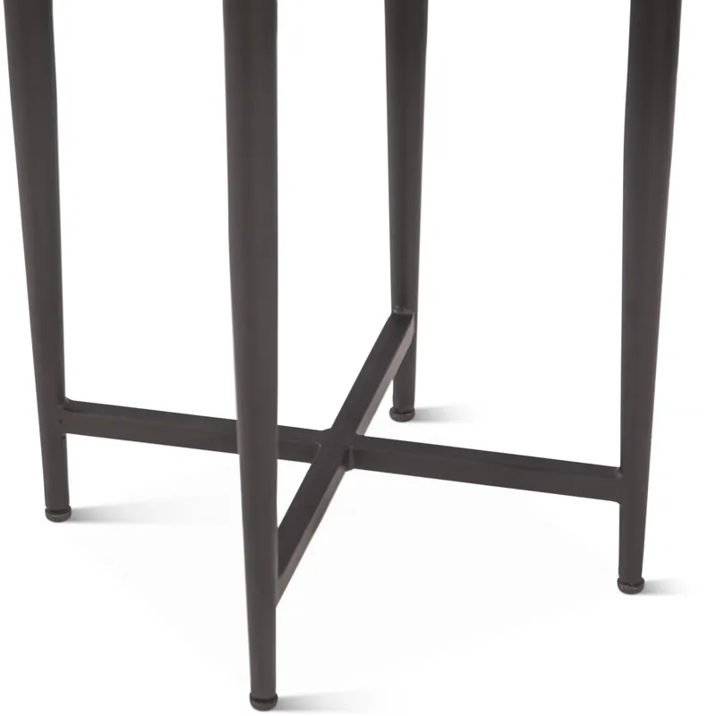 Calico 14" Side Table in Gray Septarian with Iron Base