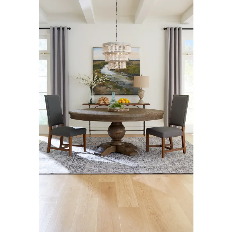 Colonial Plantation 48" Round Dining Table in Weathered Teak