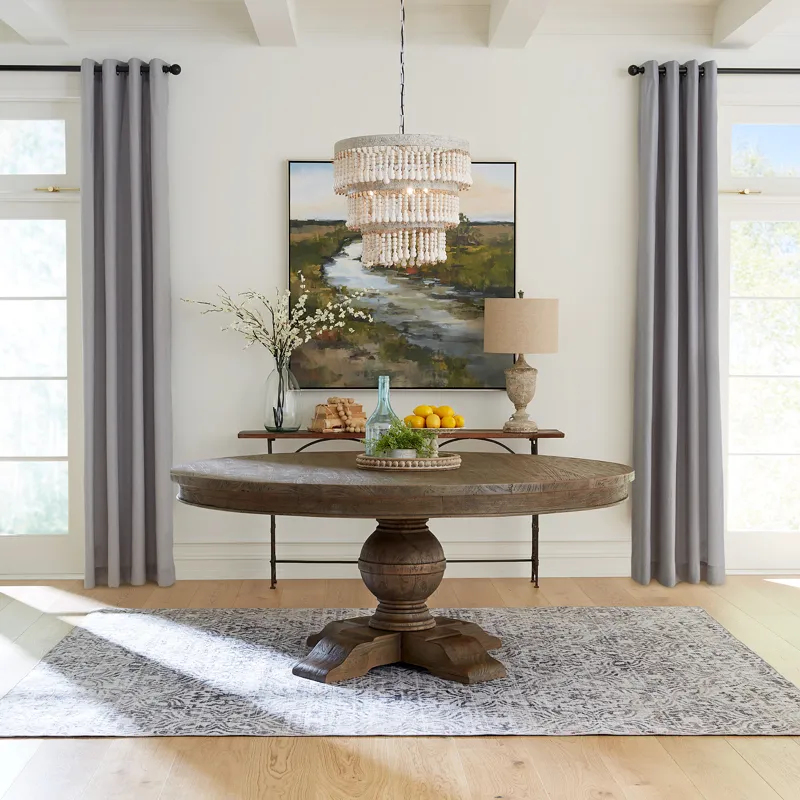Colonial Plantation 48" Round Dining Table in Weathered Teak