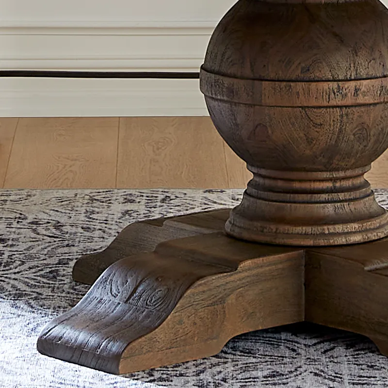 Colonial Plantation 48" Round Dining Table in Weathered Teak