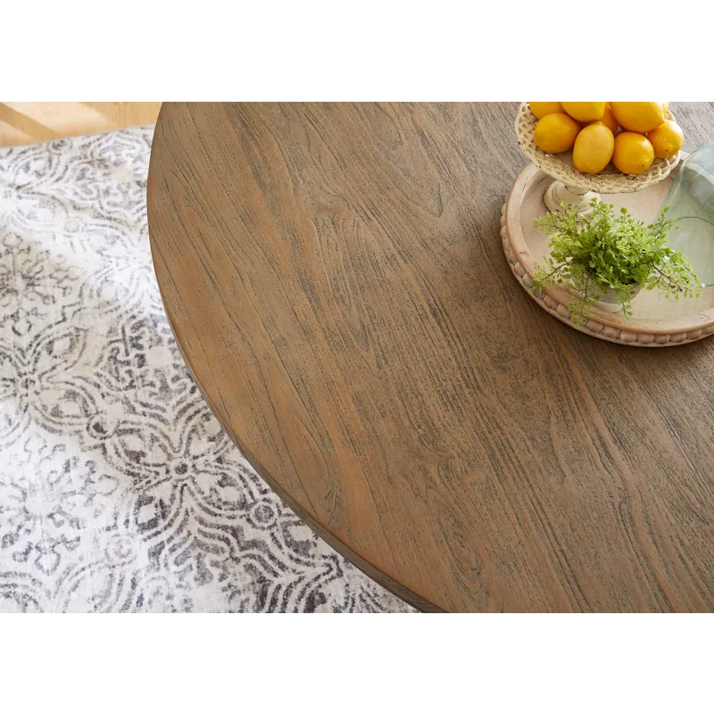 Colonial Plantation 48" Round Dining Table in Weathered Teak