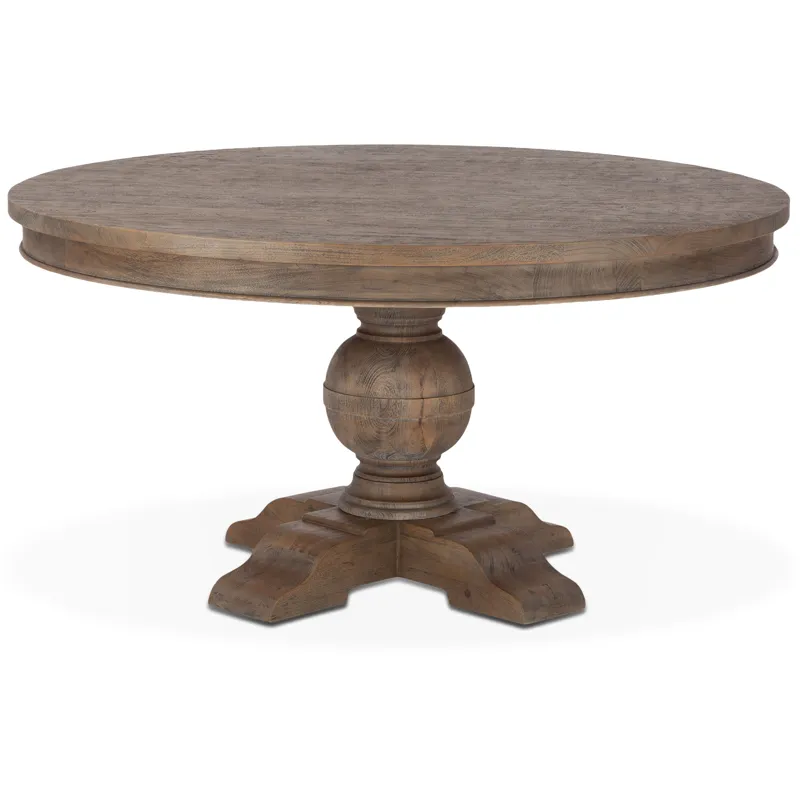 Colonial Plantation 54" Round Dining Table in Weathered Teak