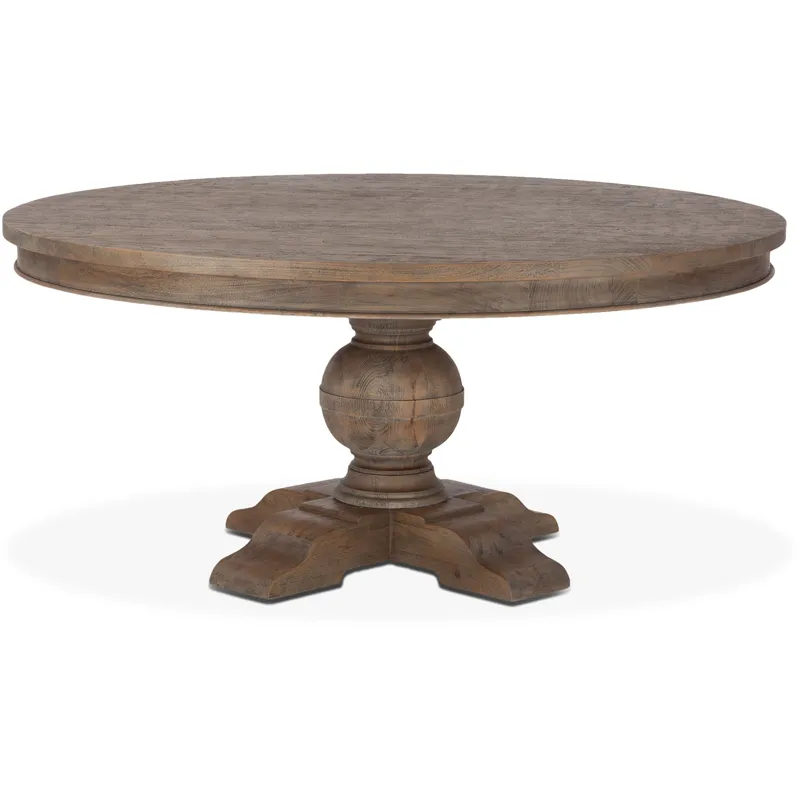 Colonial Plantation 72" Round Dining Table in Weathered Teak