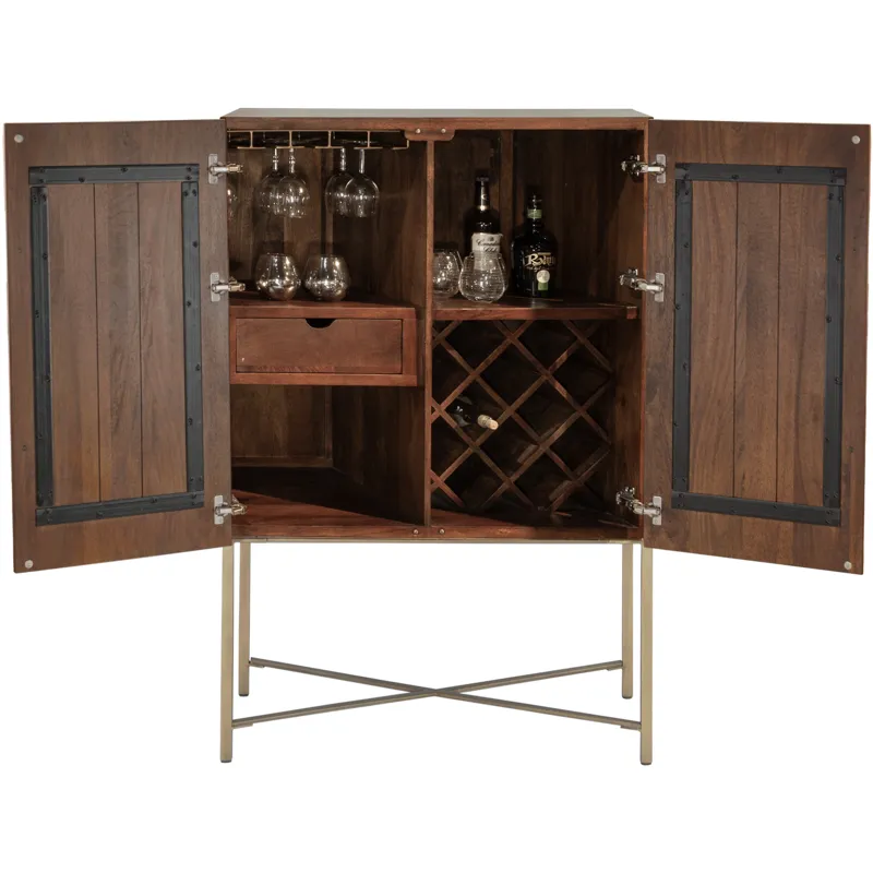 Cosmopolitan 39" Bar Cabinet in Honey Brown