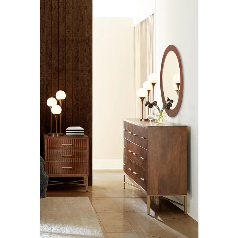 Cosmopolitan 69" Six Drawer Dresser in Honey Brown