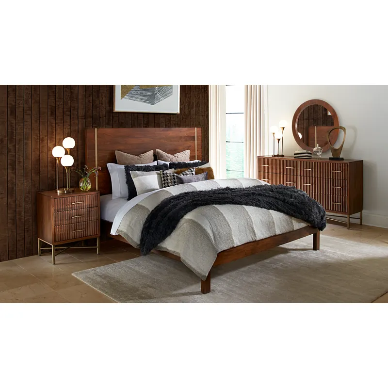 Cosmopolitan 69" Six Drawer Dresser in Honey Brown