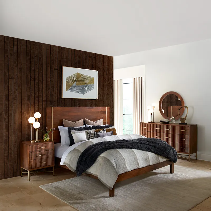 Cosmopolitan 69" Six Drawer Dresser in Honey Brown