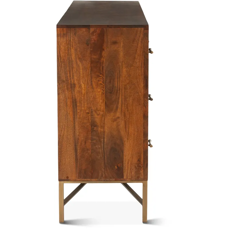 Cosmopolitan 69" Six Drawer Dresser in Honey Brown