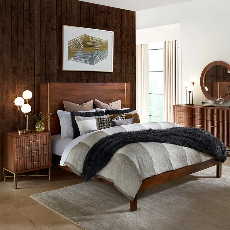 Cosmopolitan 69" Six Drawer Dresser in Honey Brown