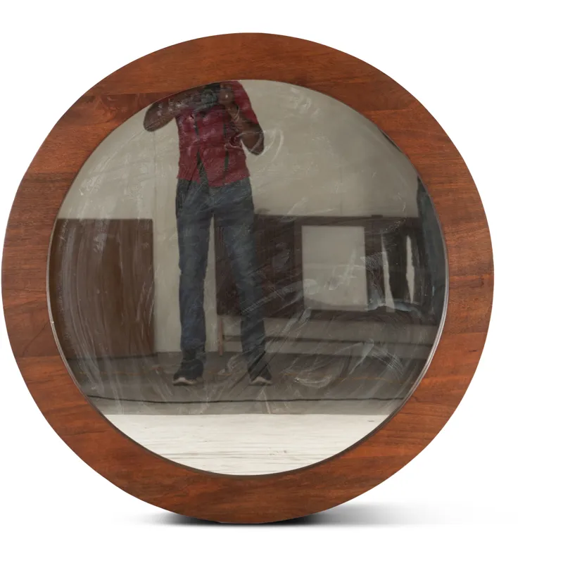 Cosmopolitan 42" Round Mirror in Honey Brown