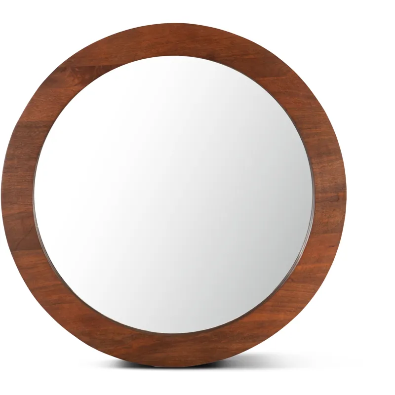 Cosmopolitan 42" Round Mirror in Honey Brown