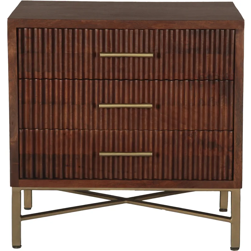 Cosmopolitan 26" Three Drawer Nightstand in Honey Brown