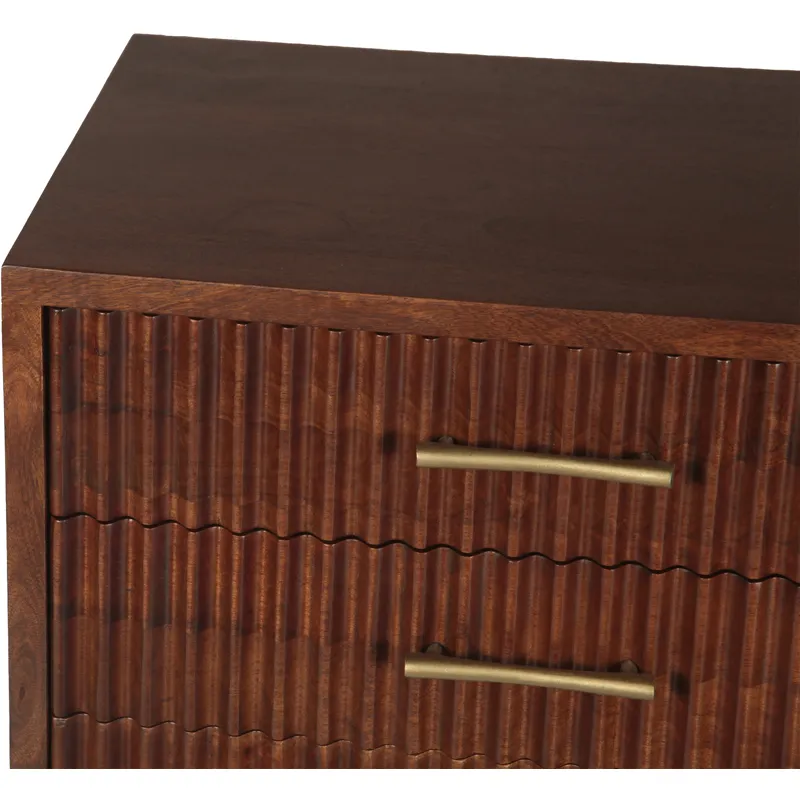 Cosmopolitan 26" Three Drawer Nightstand in Honey Brown