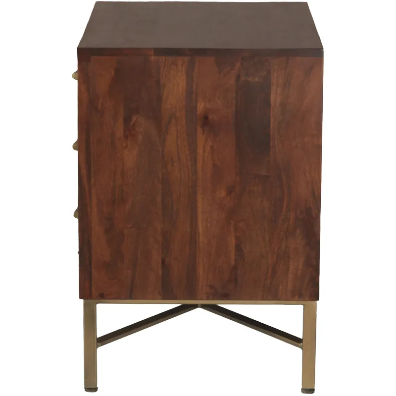 Cosmopolitan 26" Three Drawer Nightstand in Honey Brown