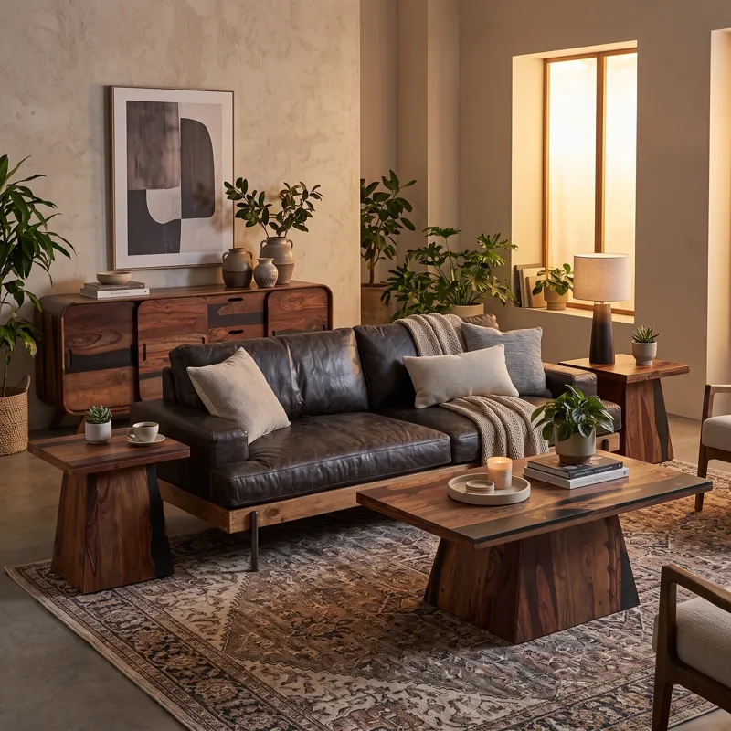 Portofino Industrial 94" Sofa in Morocco Black Leather