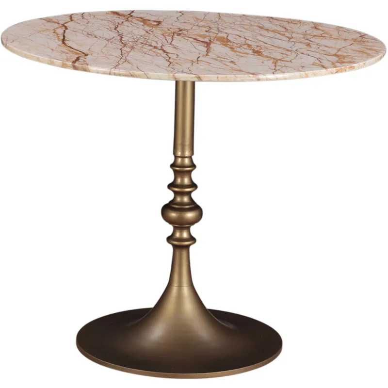 Dauphine 36" Bistro Table in Retro Impulse Marble and Antique Gold Base