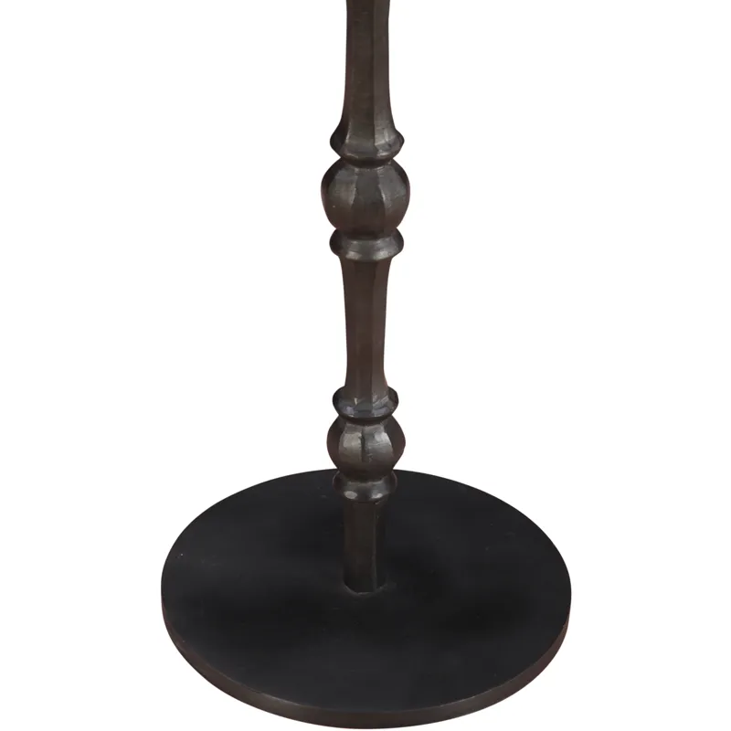 Detroit 10" Side Table in Green Marble with Casted Base