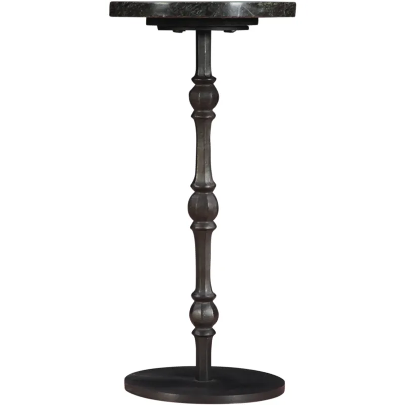Detroit 10" Side Table in Green Marble with Casted Base