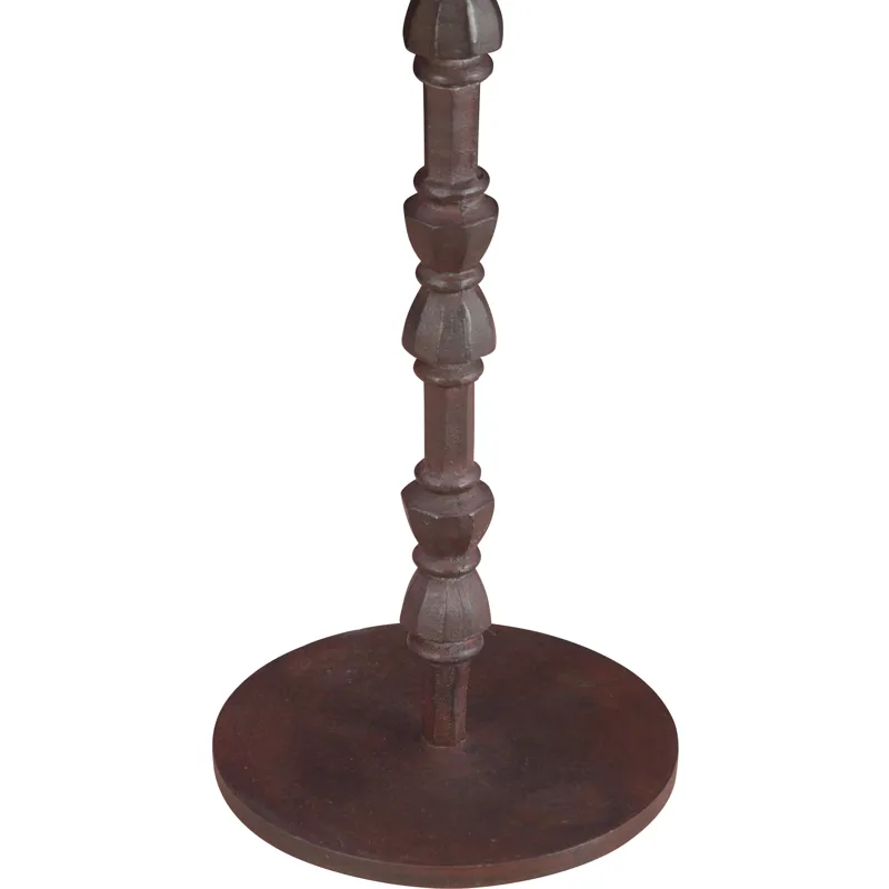 Detroit 12" Side Table in Light Emperador Marble with Casted Base