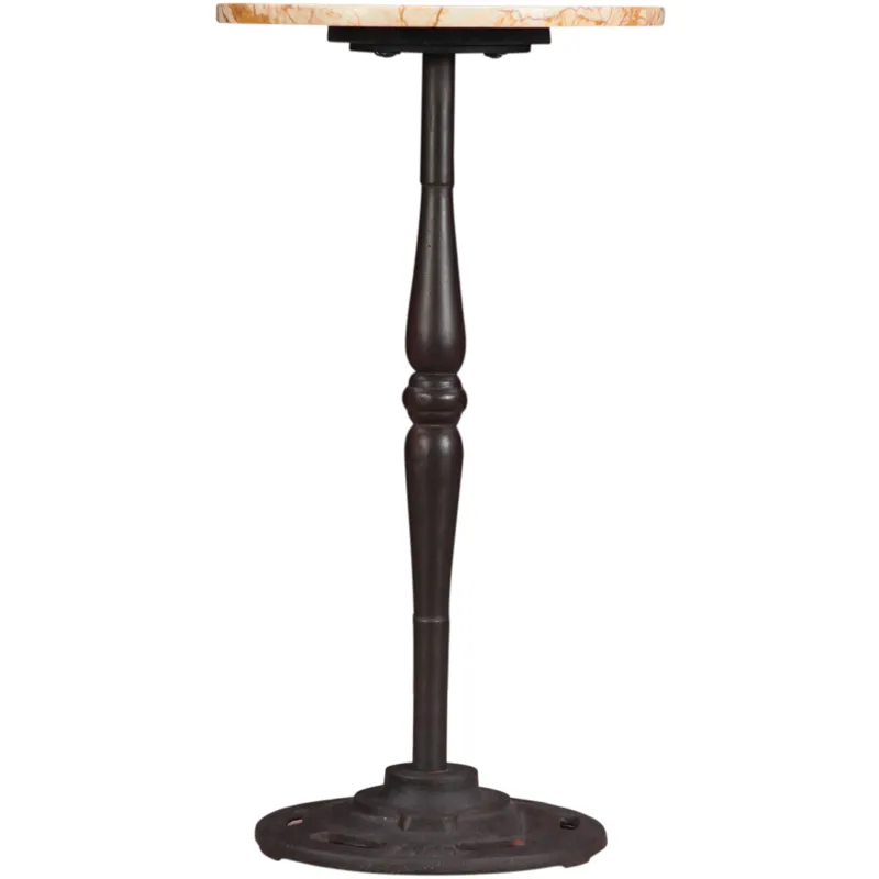 Detroit 12" Side Table in Retro Impulse Marble with Casted Base
