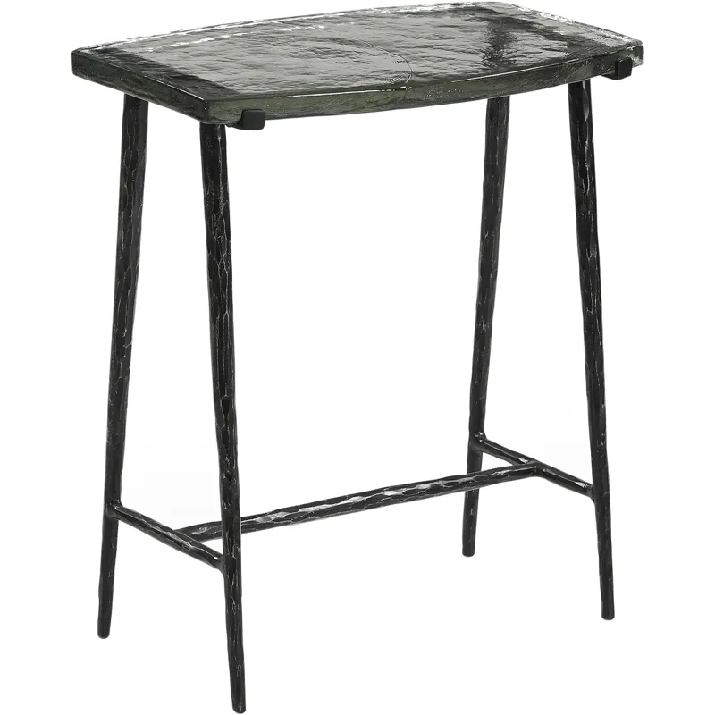 Downey 17" Side Table with Glass Top