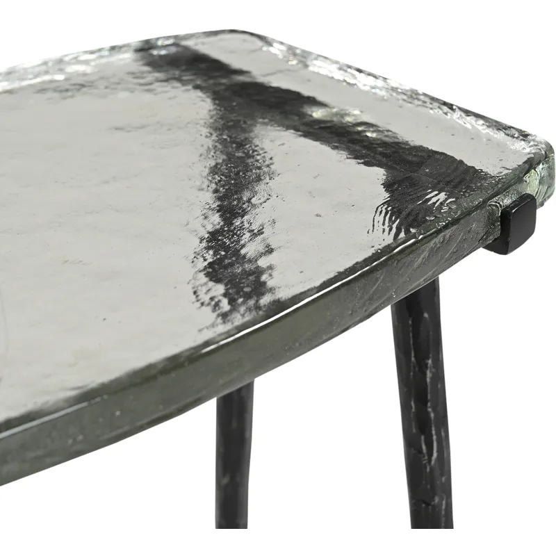 Downey 17" Side Table with Glass Top