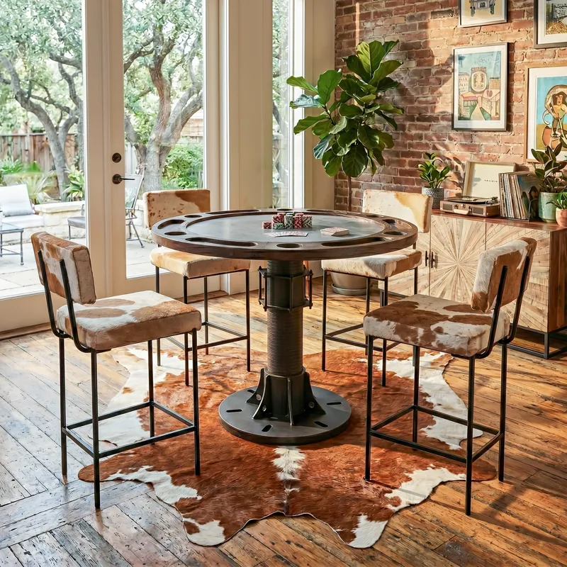 Nola 18" Counter Chair in Brown Hair on Hide