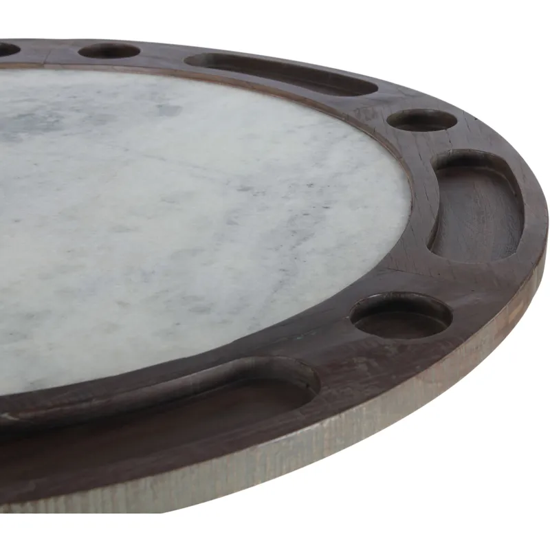 Eiffel 52" Poker Game Table with White Marble Top
