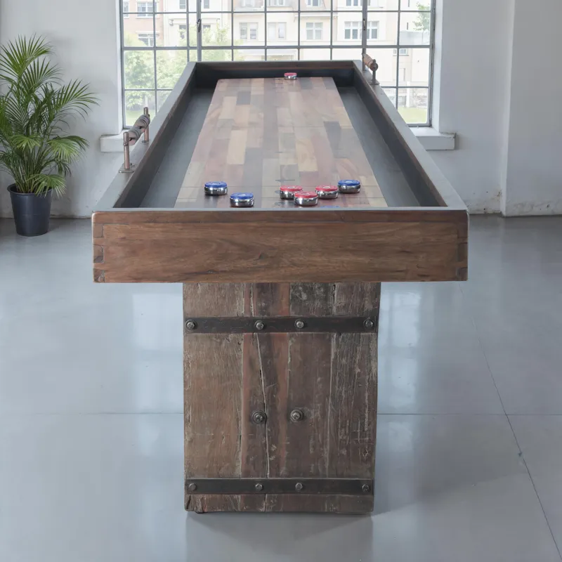 Eiffel 132" Reclaimed Shuffleboard Table with Pucks