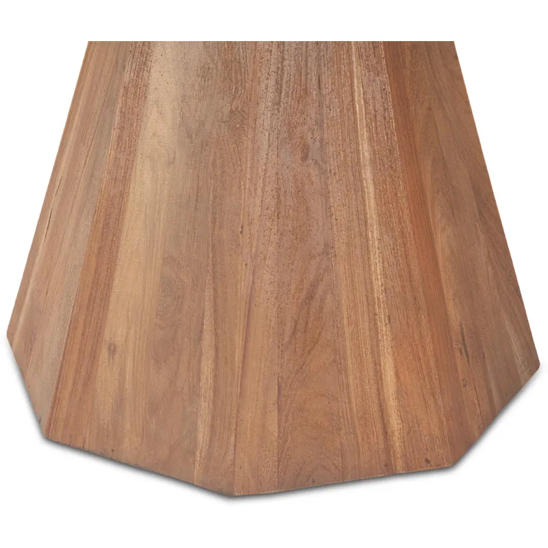 Eiffel 48" Gathering Table in Antique Teakwood and Marble Round