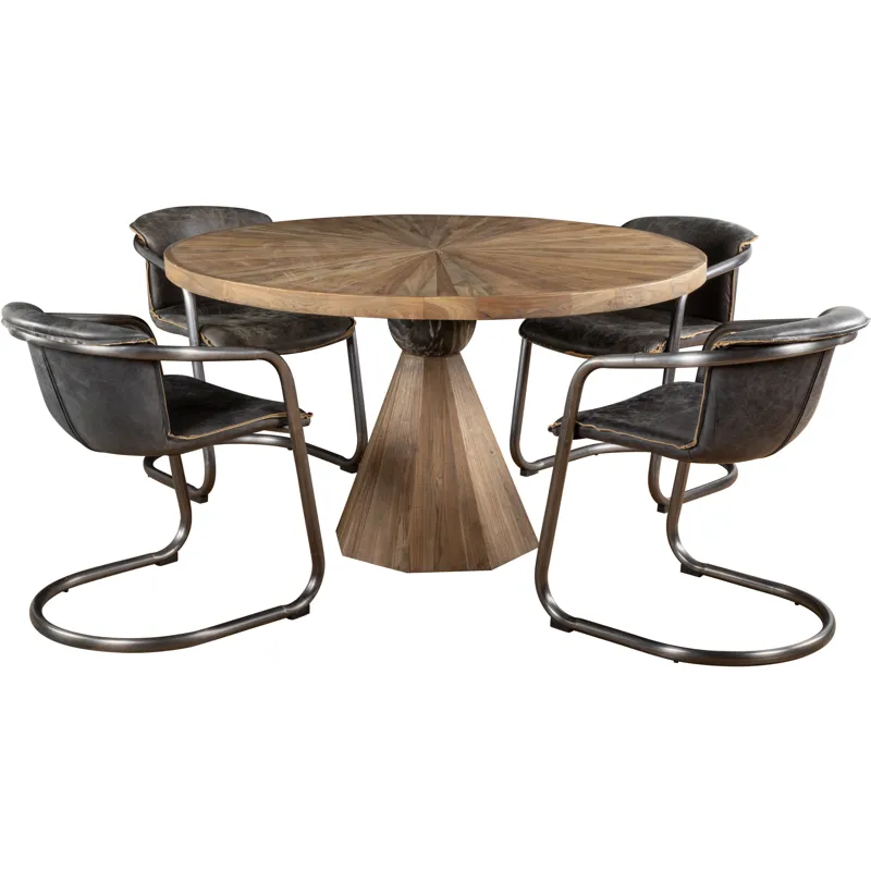 Portofino 22" Dining Chair in Antique Ebony Leather