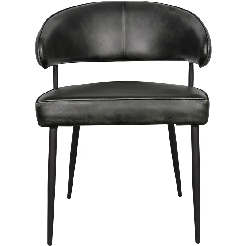 Essex Dover 23" Armchair in Weathered Black Leather