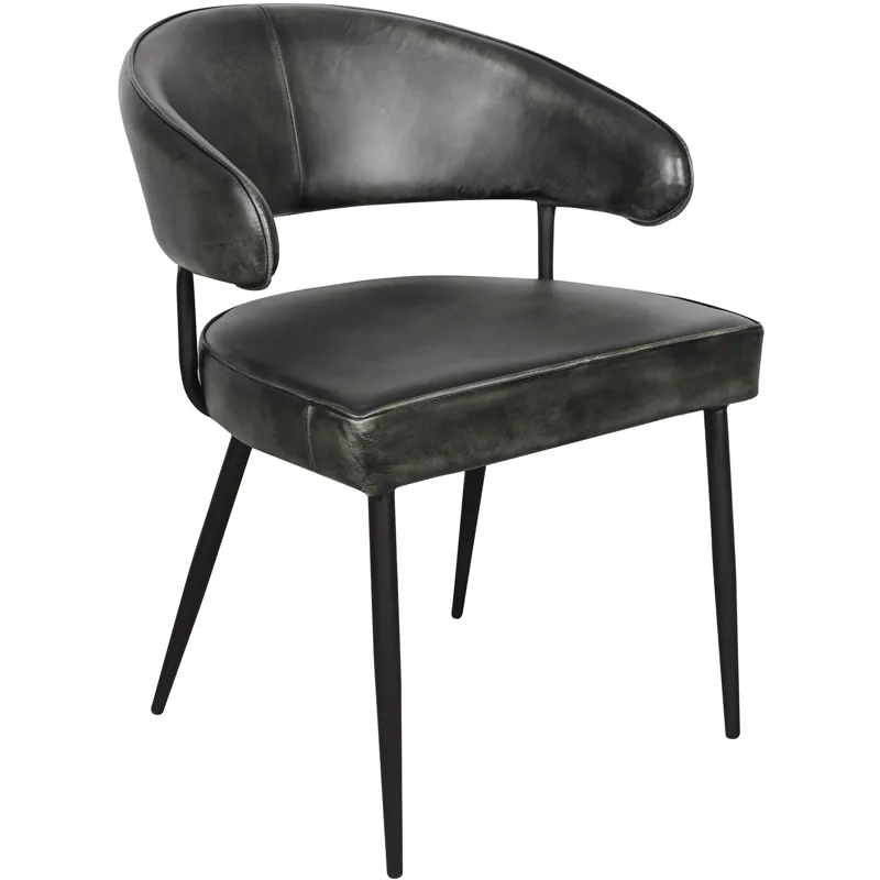 Essex Dover 23" Armchair in Weathered Black Leather
