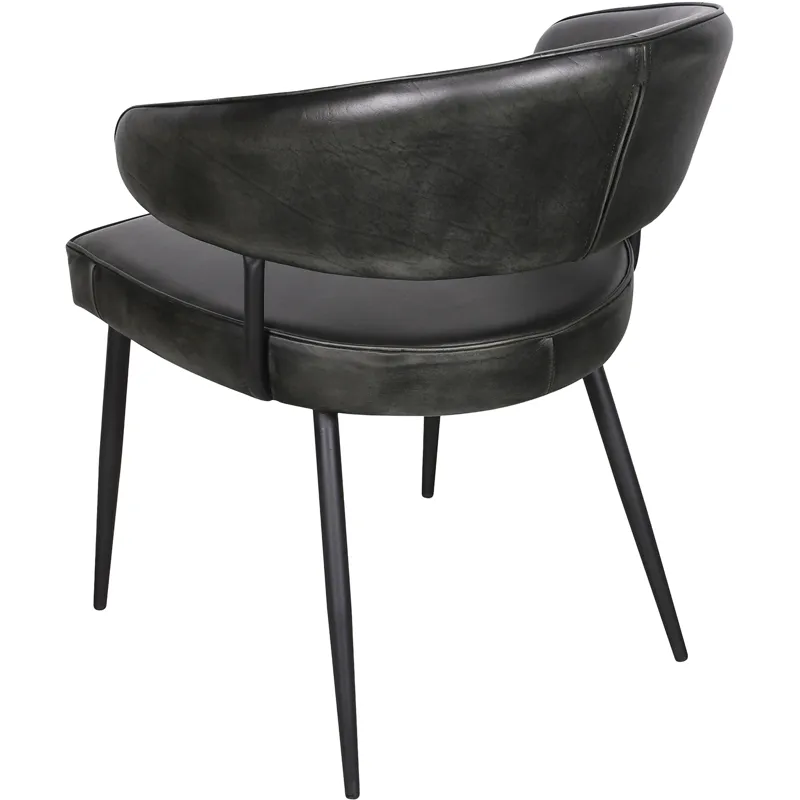 Essex Dover 23" Armchair in Weathered Black Leather
