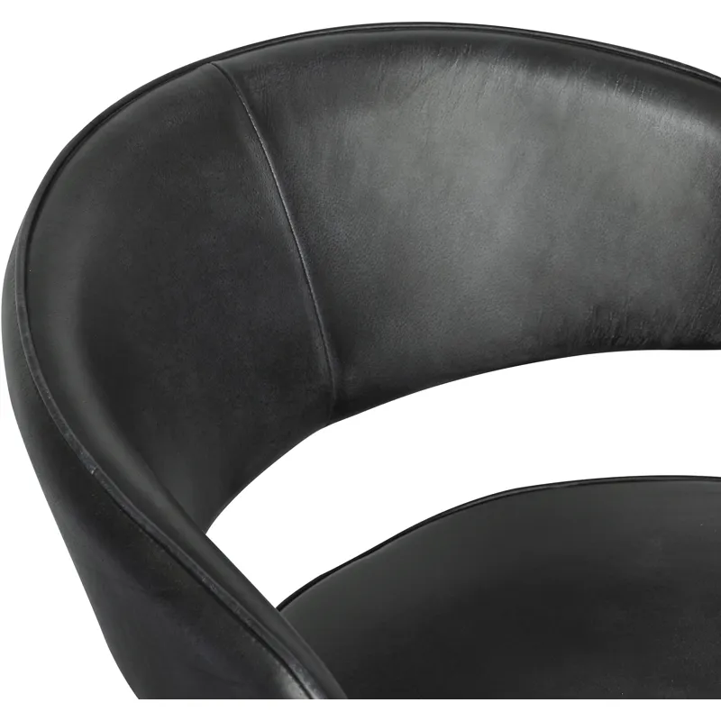 Essex Dover 23" Armchair in Weathered Black Leather