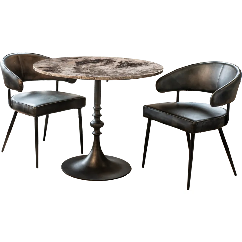 Essex Dover 23" Armchair in Weathered Black Leather