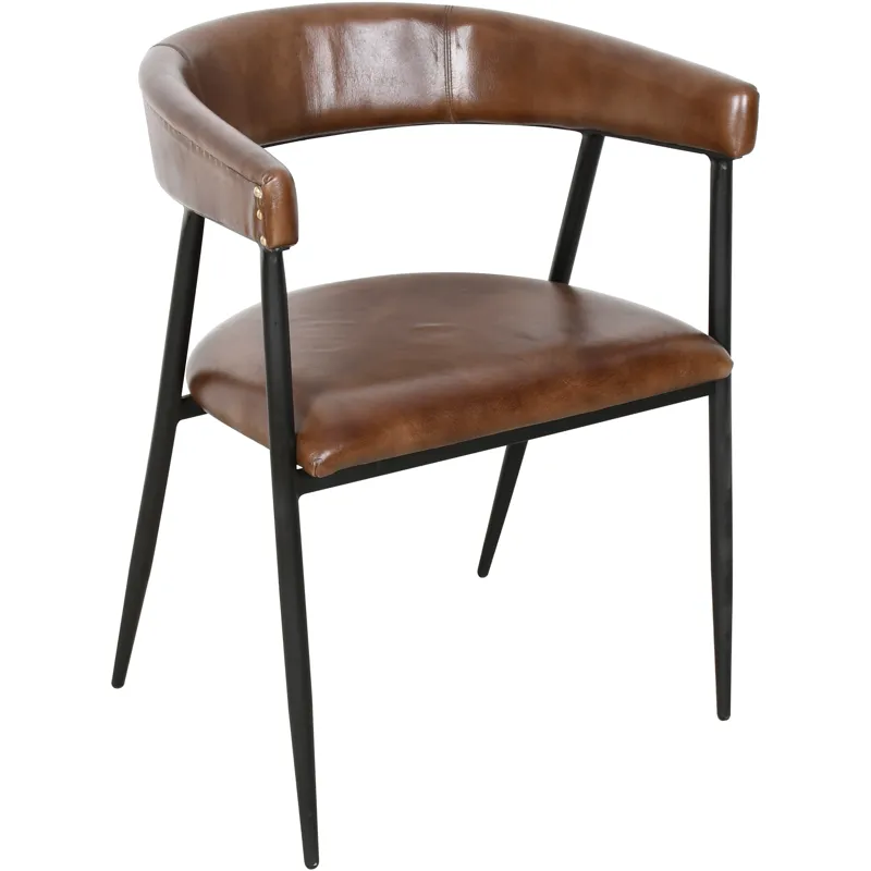 Essex Halstead 23" Dining Chair in Chestnut Leather