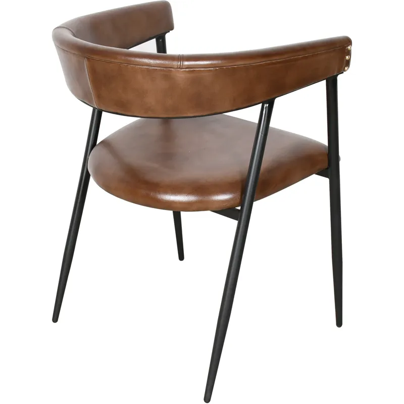 Essex Halstead 23" Dining Chair in Chestnut Leather