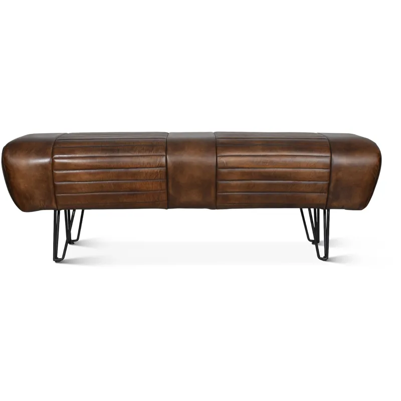 Essex Leeds 53" Bench in Antique Whiskey Leather