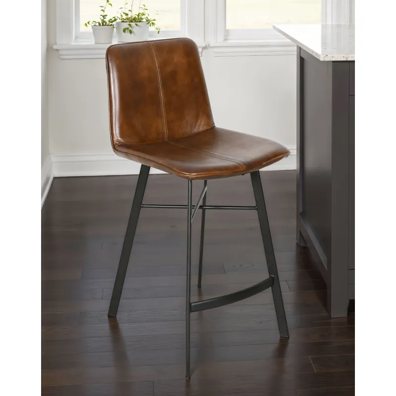 Essex Murphy 18" Counter Chair in Chestnut Leather
