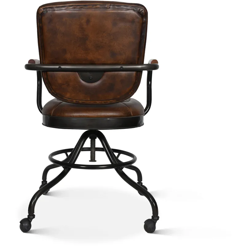 Essex Oden 24" Desk Chair in Antique Whiskey Top Grain Leather