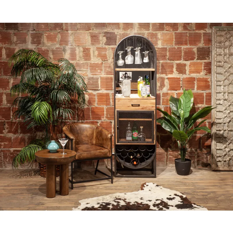 Palermo 20" Round Side Table in Acorn Brown