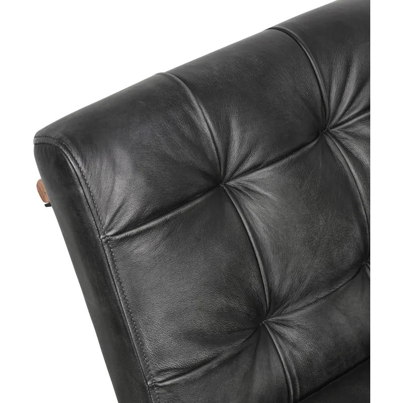 Essex Stockton 19" Dining Chair in Weathered Black Leather