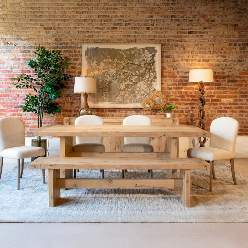 Flagstaff 85" Dining Table in Natural Distressed Oak