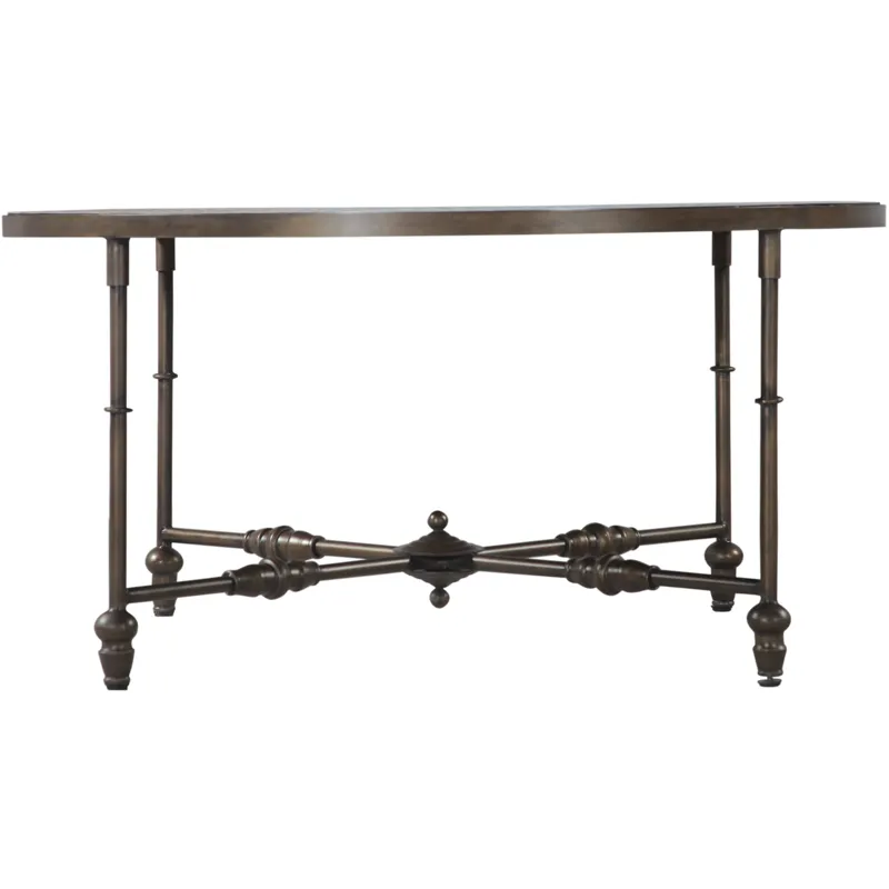 Fleur 40" Coffee Table with Floral Horn Inlay and Iron