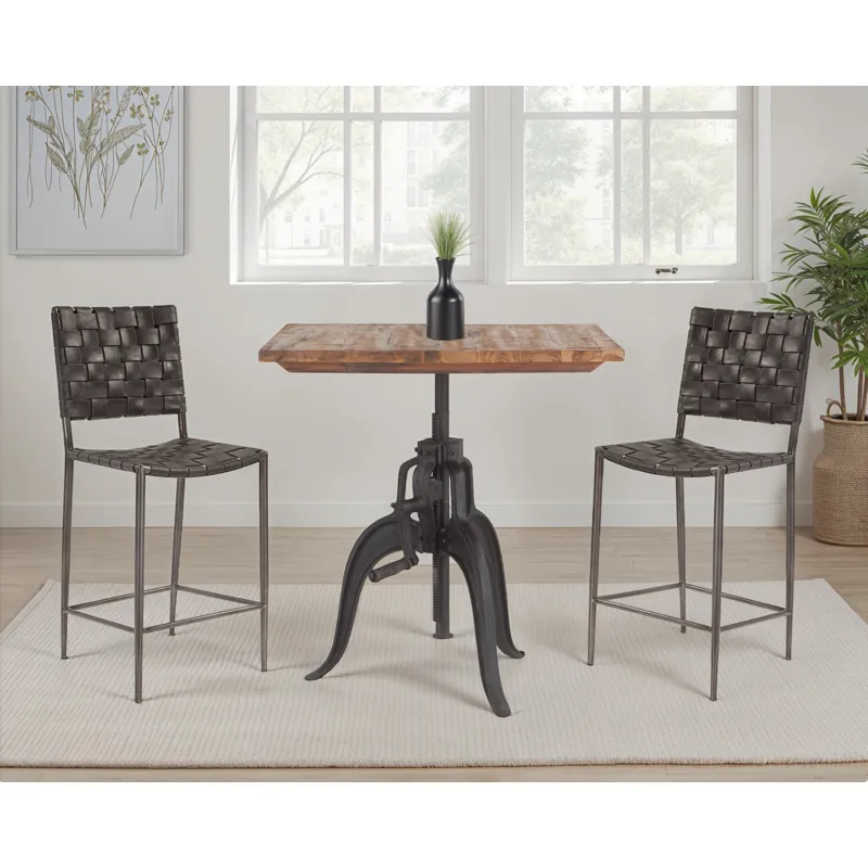 Industrial Loft 30" Adjustable Dining Table in Natural